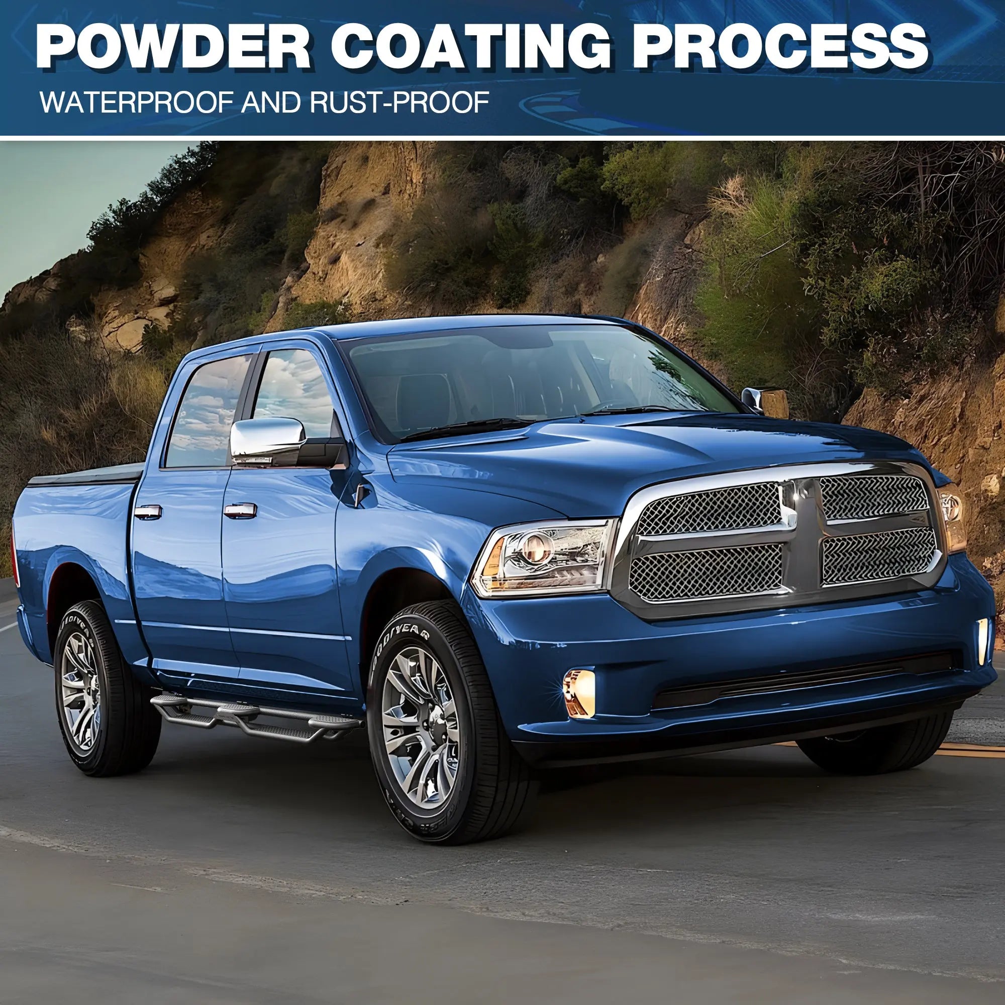 Ram Running Boards for 2009-2025 Ram 1500/2500/3500 Crew Cab POFENZE 