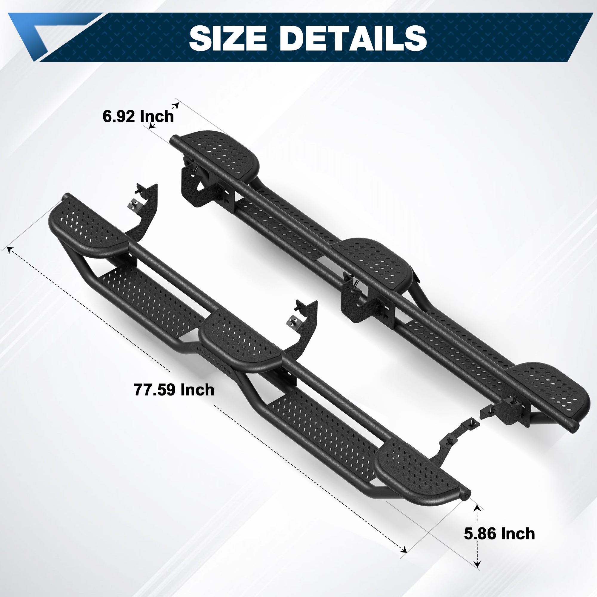 Ranger Running Boards Side Steps Fit 2019-2026 Ford Ranger POFENZE 