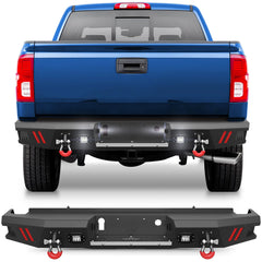 Rear Bumper Full Width for 2014-2018 Chevrolet Silverado/GMC Sierra 1500 POFENZE