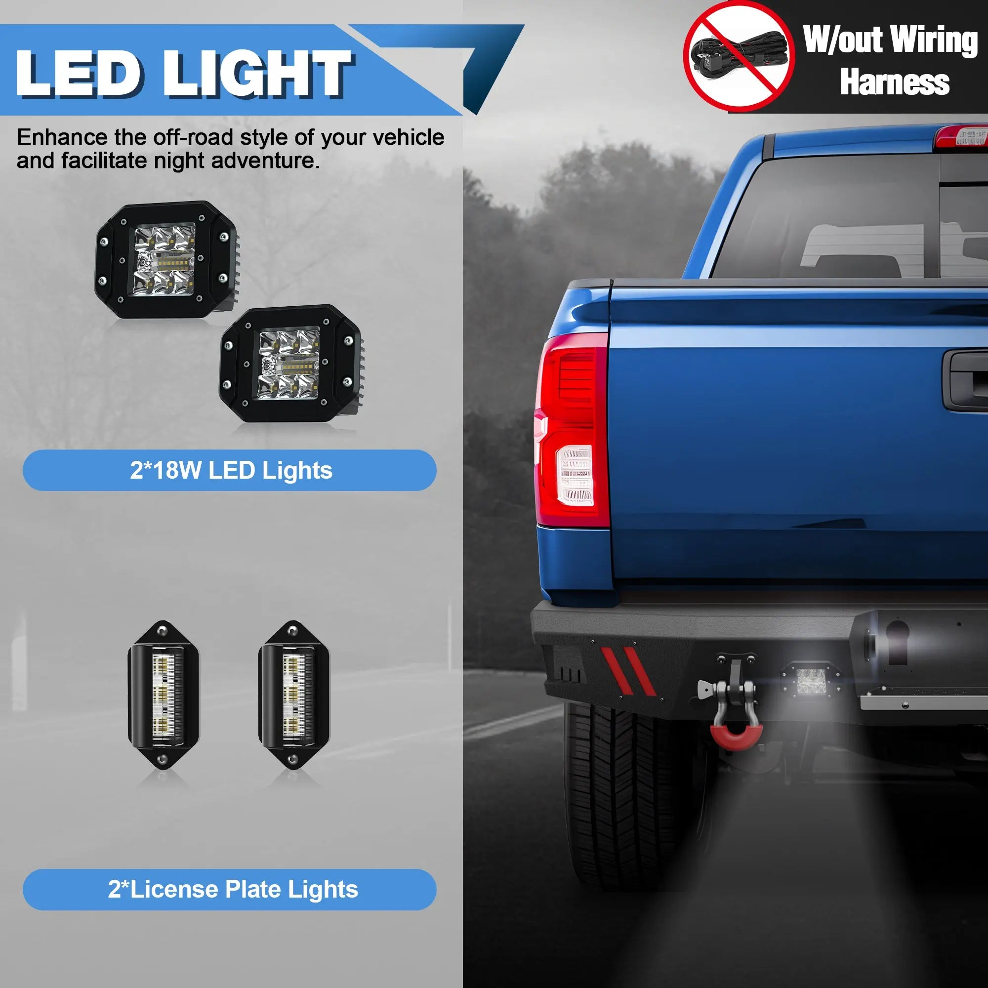 Rear Bumper Full Width for 2014-2018 Chevrolet Silverado/GMC Sierra 1500 POFENZE