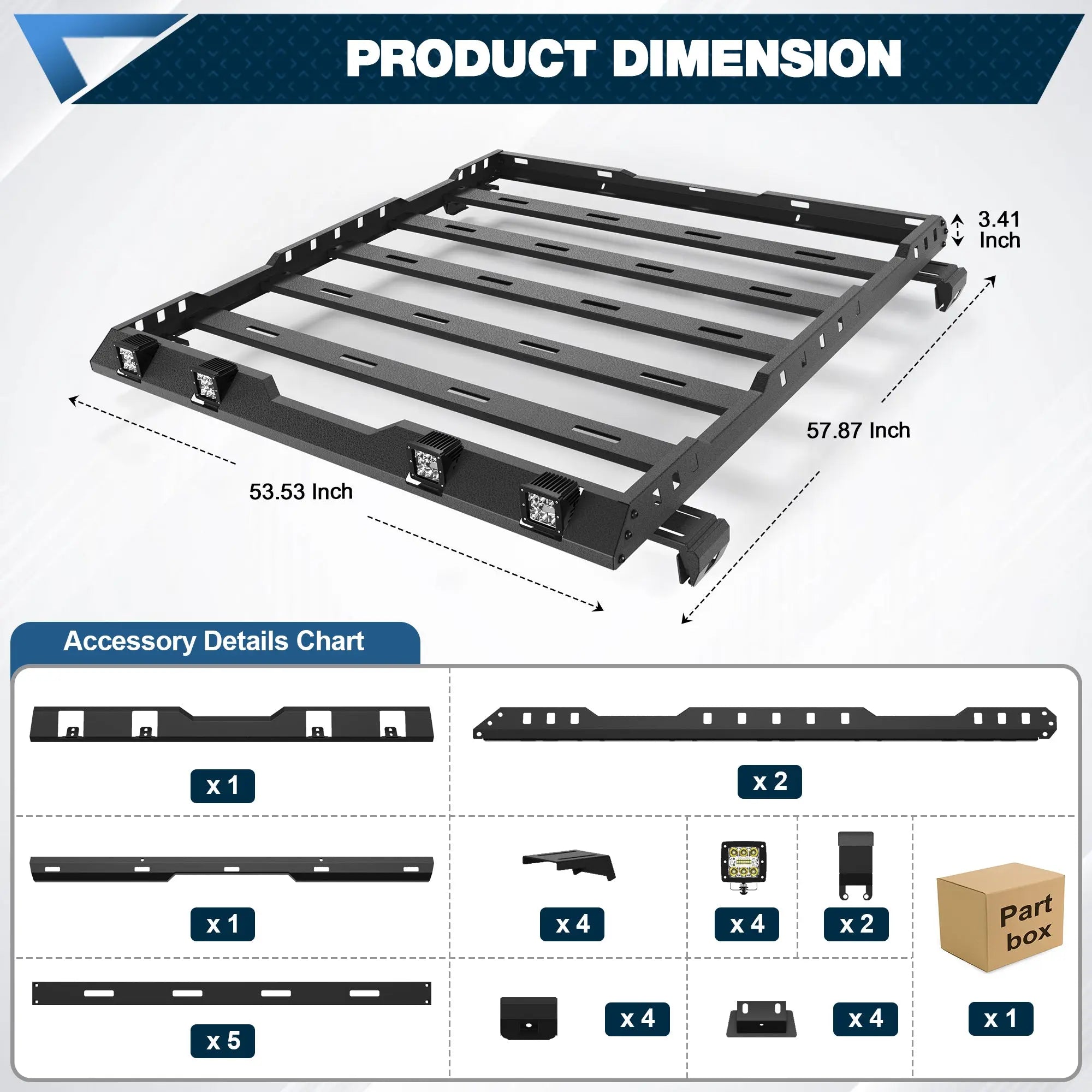 Roof Rack Cargo Basket for 2019-2024 Jeep Wrangler JL Unlimited 4-Door Hardtop Heavy Duty Steel Luggage Carrier POFENZE