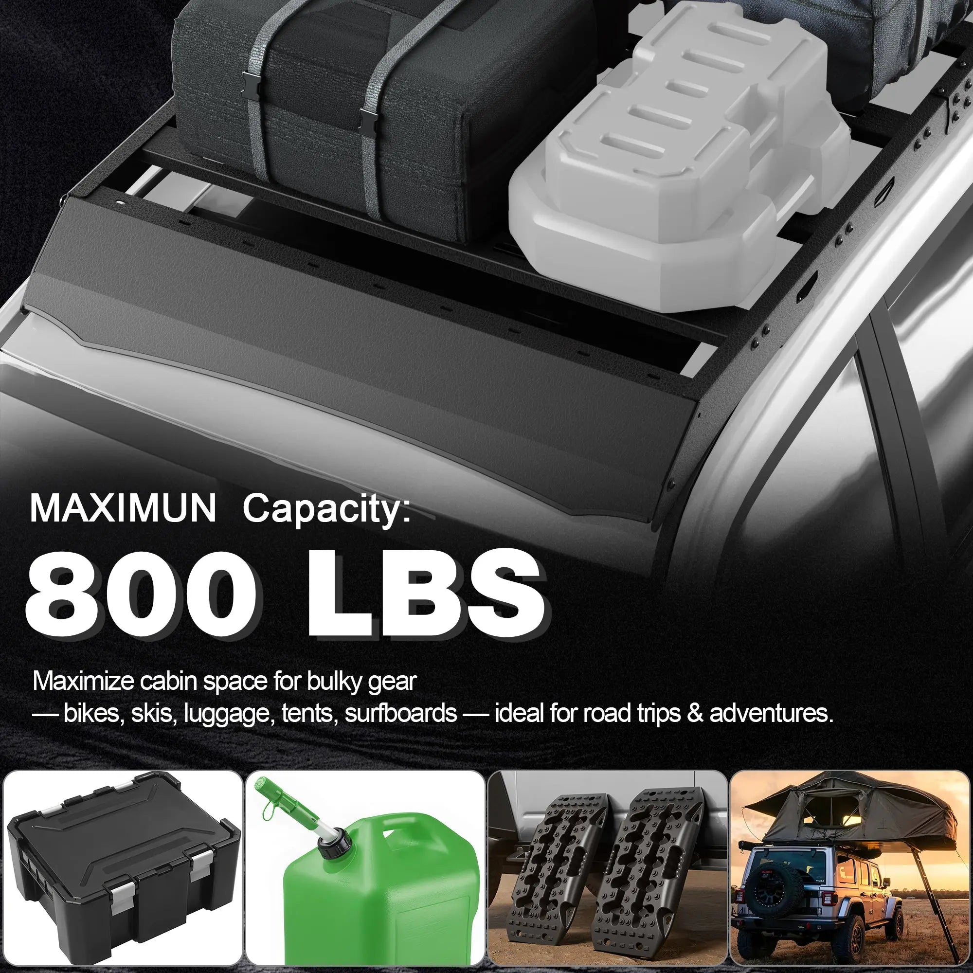 Roof Rack Compatible for 2003-2009 GX470 Heavy Duty Basket Cargo Carriers Luggage Storage Holder Carbon Steel Cross Bars POFENZE