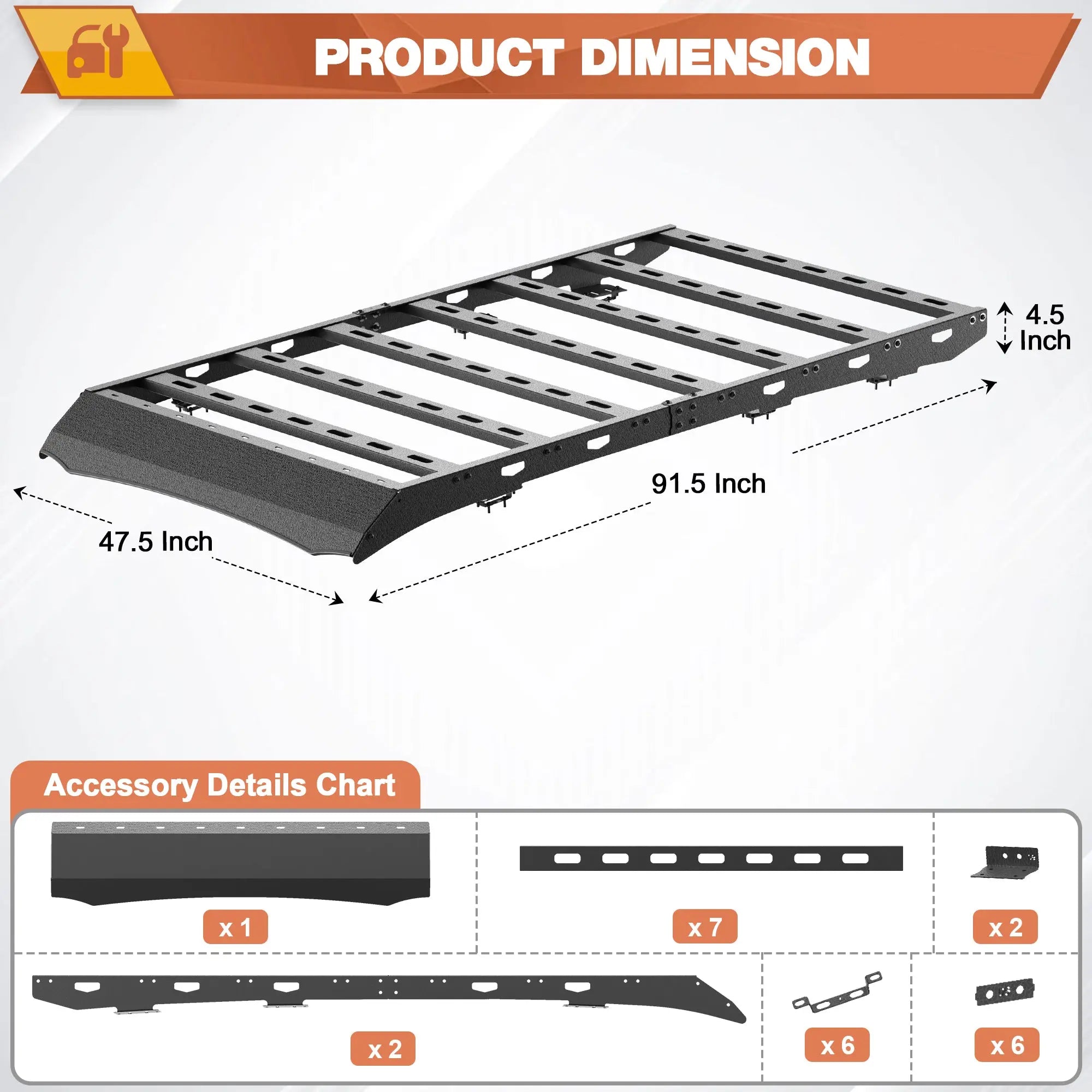Roof Rack Compatible for 2003-2009 GX470 Heavy Duty Basket Cargo Carriers Luggage Storage Holder Carbon Steel Cross Bars POFENZE