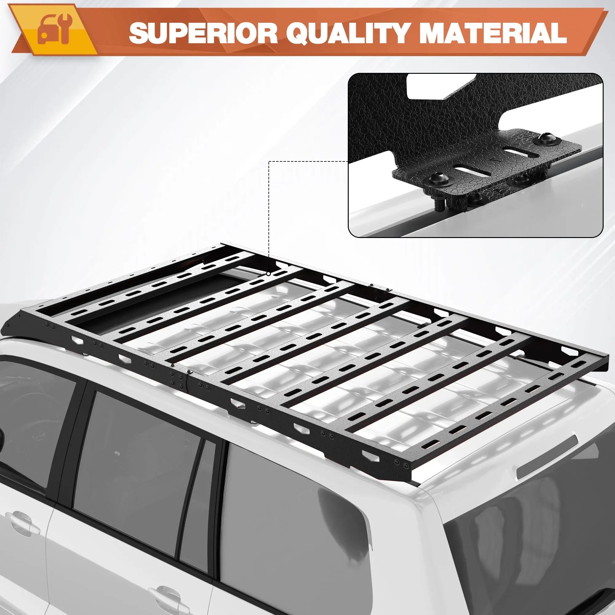 Roof Rack Compatible for 2003-2009 GX470 Heavy Duty Basket Cargo Carriers Luggage Storage Holder Carbon Steel Cross Bars POFENZE