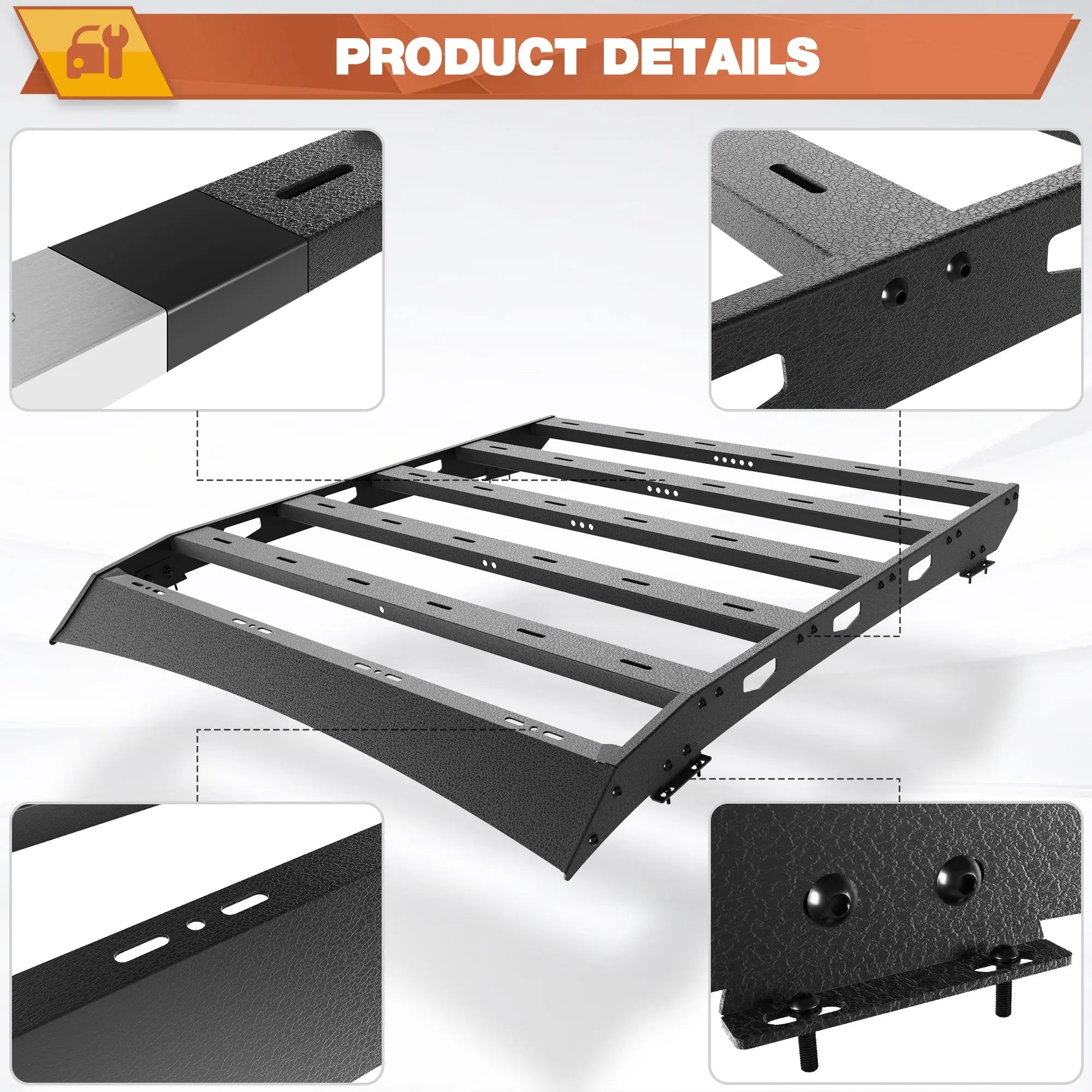 Roof Rack Compatible with 2th Gen 2005-2023 Toyota Tacoma Access Cab M6 Bolt Installation,Cargo Carrier (for 2 Door) POFENZE