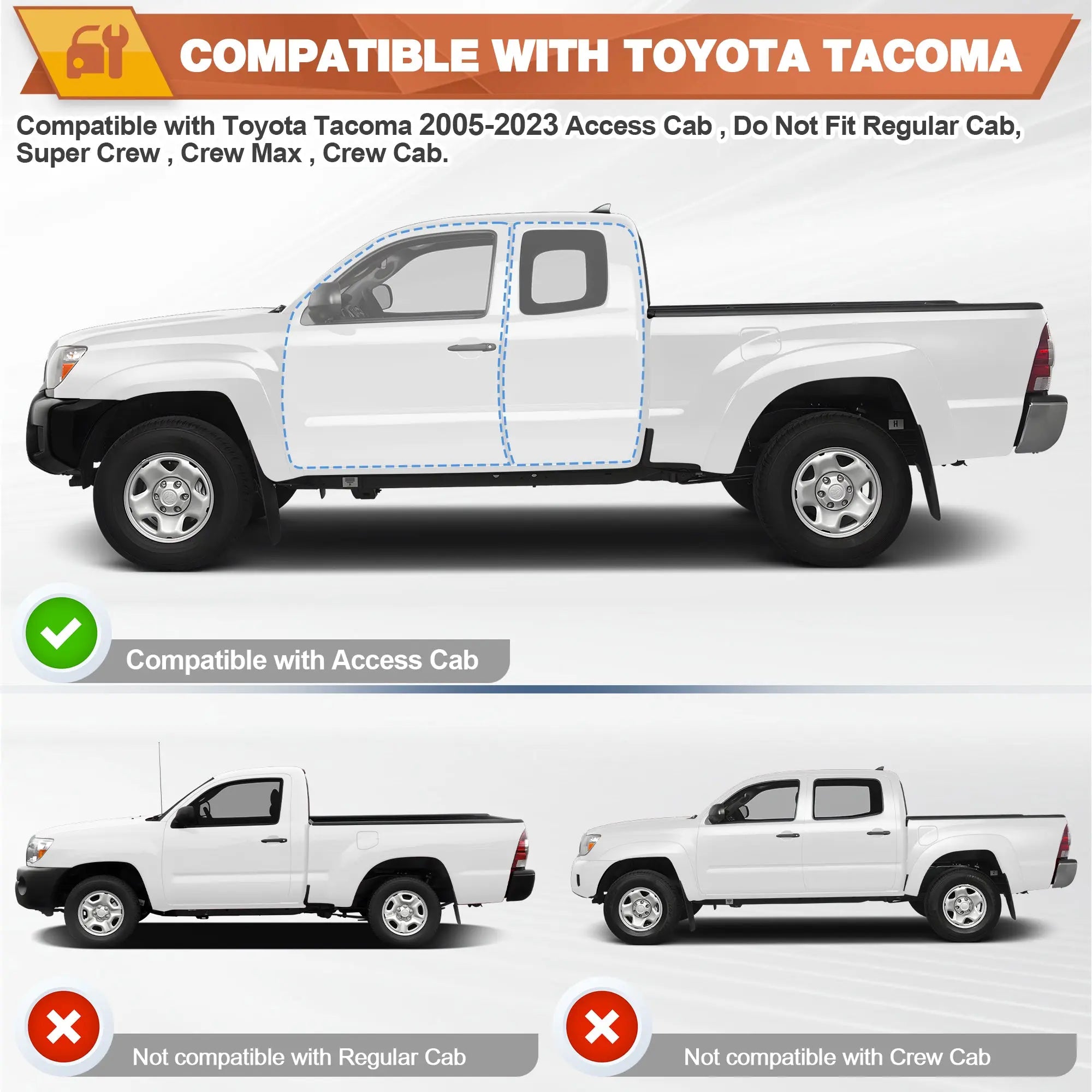 Roof Rack Compatible with 2th Gen 2005-2023 Toyota Tacoma Access Cab M6 Bolt Installation,Cargo Carrier (for 2 Door) POFENZE