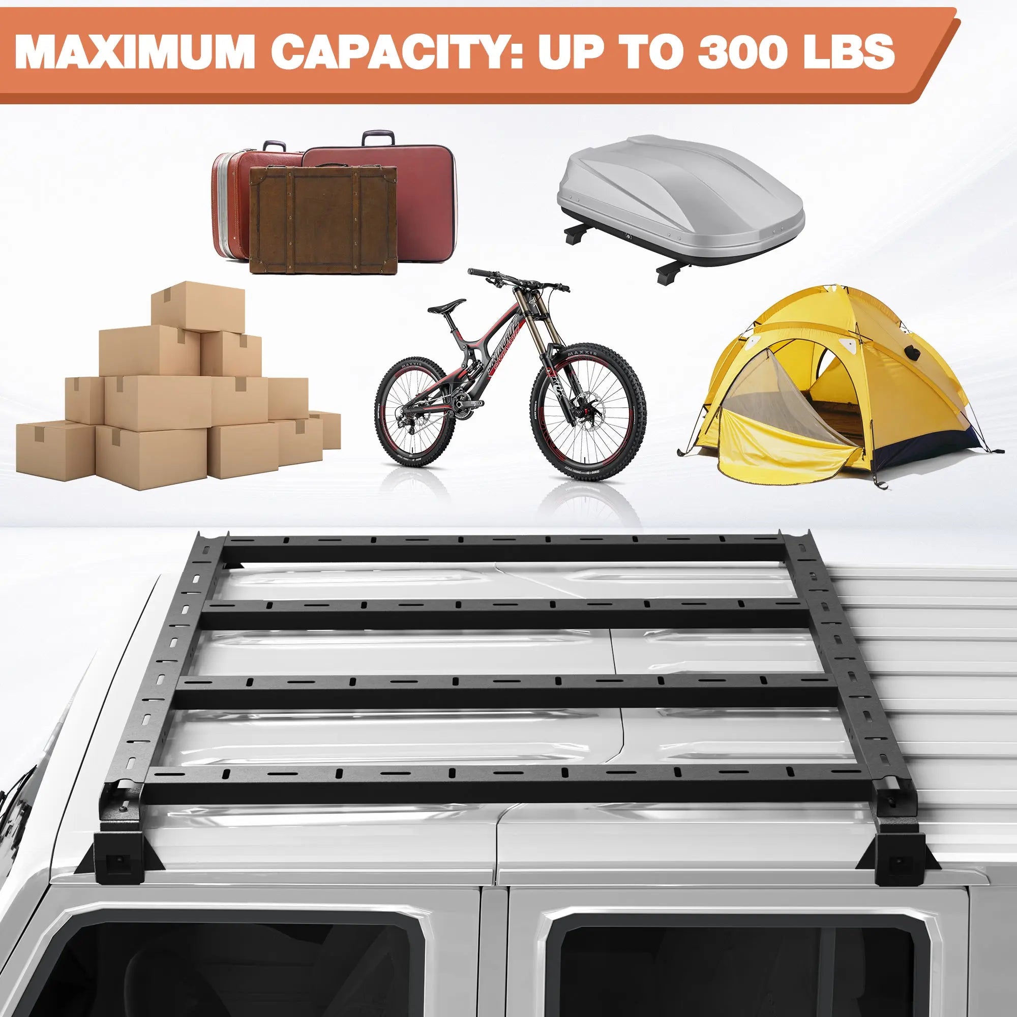 Roof Rack for Jeep Wrangler Hardtop Cargo Basket Rack Compatiable with 4 Door Jeep Wrangler JK JL JT Gladiator 2007-2023 POFENZE