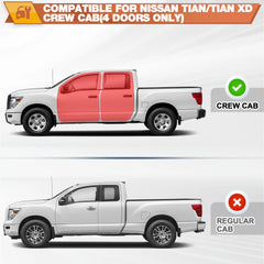 Running Boards Nerf Bars Side Steps for 2004-2023 Nissan Titan & Titan XD Crew Cab 4 Door, Powder Coated Black High-Strength Carbon Steel, Direct Bolt-On Off-Road Step Rails POFENZE