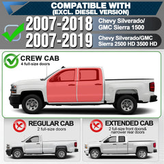 Running Boards Side Step for 2007-2018 Chevy Silverado & GMC Sierra 1500, 2007-2019 Chevrolet Silverado & GMC Sierra 2500HD 3500HD(4 Doors Only) - POFENZE