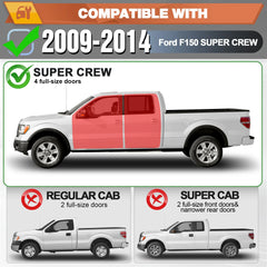 Running Boards Side Steps Compatible with 2009-2014 Ford F150 F-150 SuperCrew Cab - POFENZE