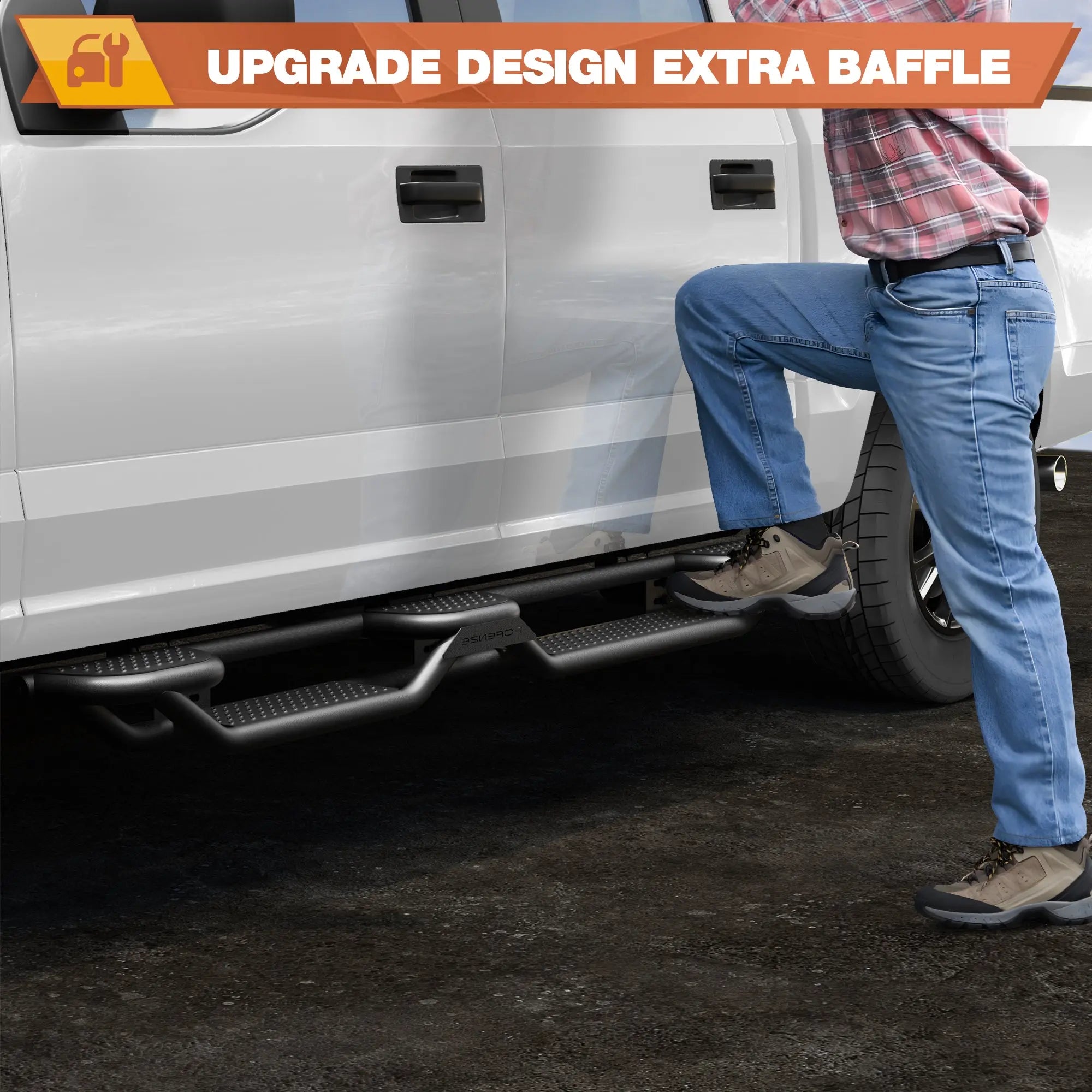 Running Boards Side Steps Compatible with 2009-2014 Ford F150 F-150 SuperCrew Cab - POFENZE