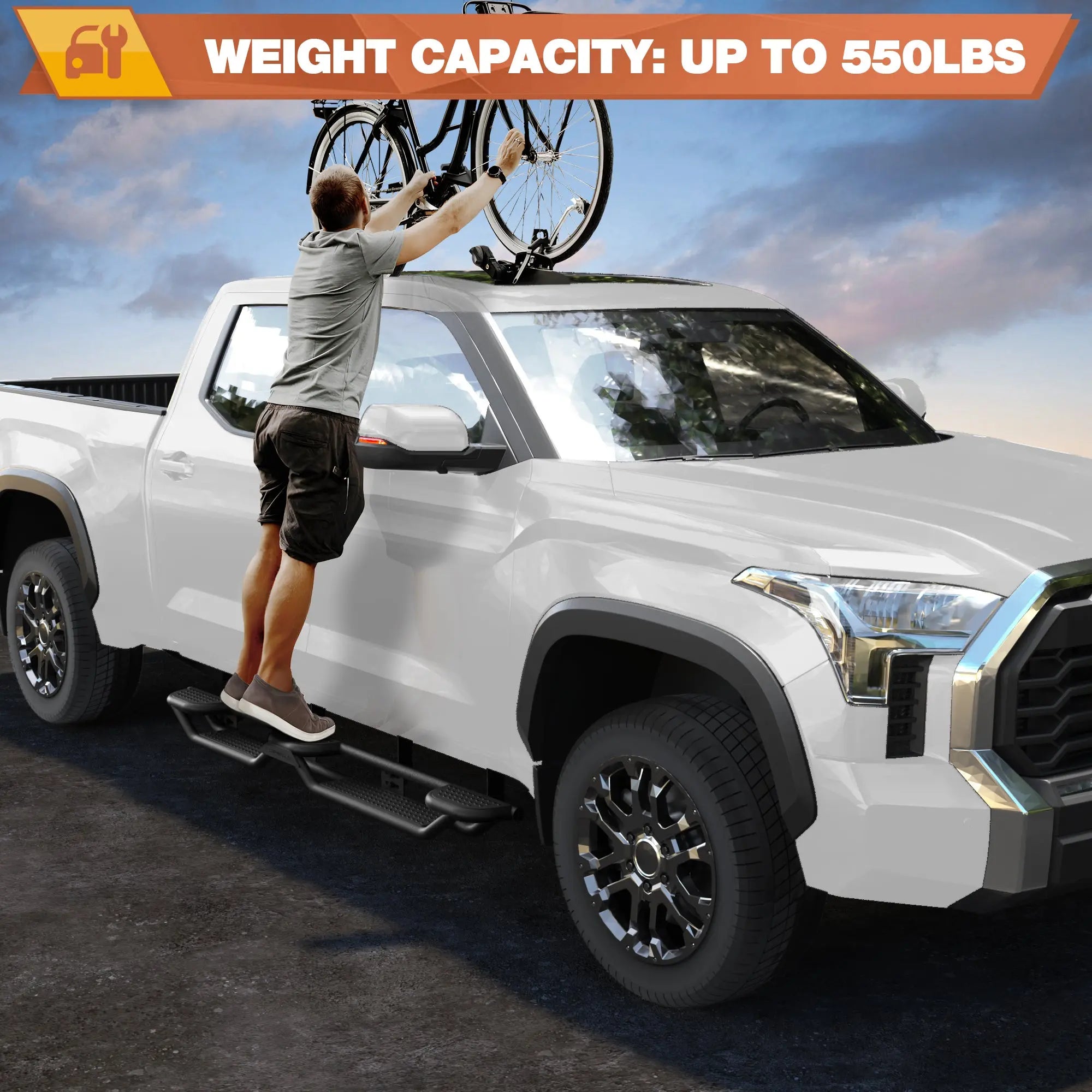 Running Boards Side Steps Compatible with 2022 2023 2024 2025 2026 Toyota Tundra Crew Max Cab - POFENZE