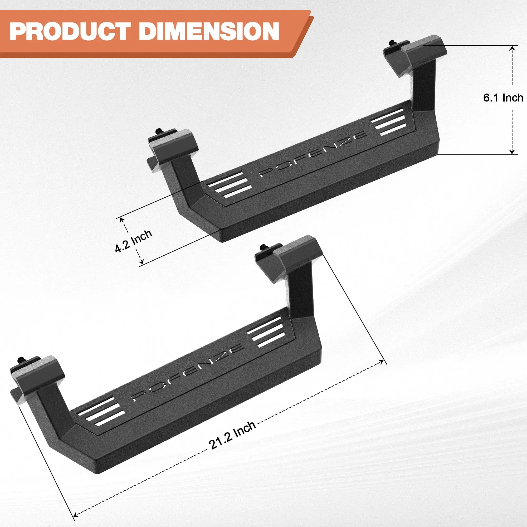 Running Boards Side Steps Ford Bronco 2021-2025 2-Door with Original Rock Rails POFENZE