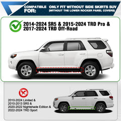 Running Boards Side Steps for 2010-2024 Toyota 4Runner Crew Cab Black Step Bars
