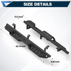 Running Boards Side Steps for 2010-2024 Toyota 4Runner Crew Cab Black Step Bars