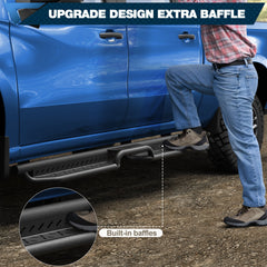 Anti-Slip Step Surface Close-Up – POFENZE Side Steps for 2019-2025 Chevy Silverado GMC Sierra 1500 2500HD 3500HD