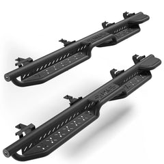 Running Boards Side Steps for Jeep Gladiator JT (4-Door) - 2 Stairs Black Powder Coated Nerf Bars, Carbon Steel Side Step Rails POFENZE
