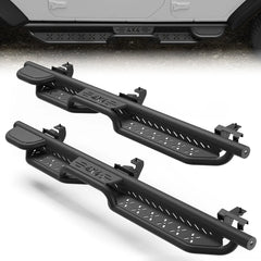 Running Boards Side Steps for Jeep Wrangler JL Unlimited (4-Door) - 2 Stairs Black Powder Coated Nerf Bars, Carbon Steel Side Step Rails POFENZE