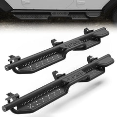 Running Boards Side Steps for Jeep Wrangler JL Unlimited (4-Door) - 2 Stairs Black Powder Coated Nerf Bars, Carbon Steel Side Step Rails POFENZE