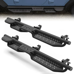 Running Boards Side Steps for Jeep Wrangler JL Unlimited (4-Door) - 2 Stairs Black Powder Coated Nerf Bars, Carbon Steel Side Step Rails POFENZE