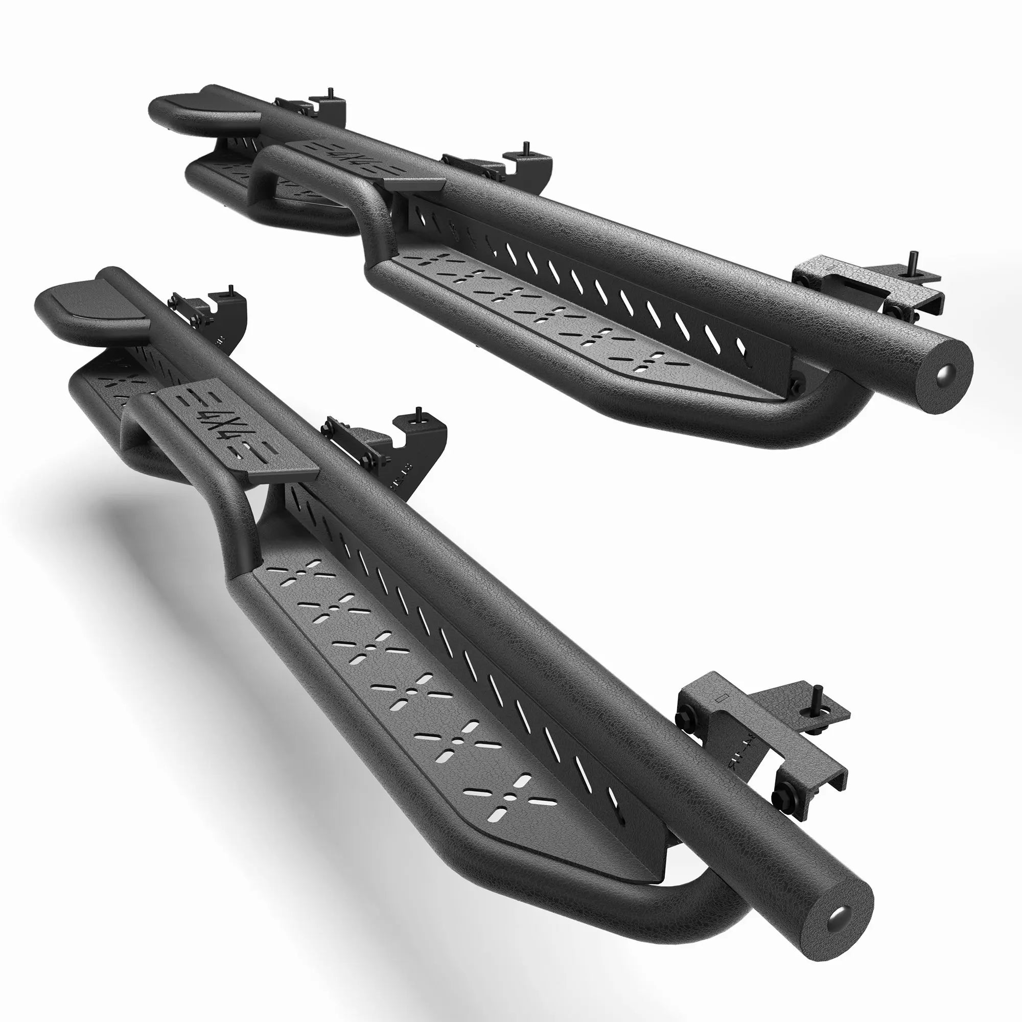 Running Boards Side Steps for Jeep Wrangler JL Unlimited (4-Door) - 2 Stairs Black Powder Coated Nerf Bars, Carbon Steel Side Step Rails POFENZE