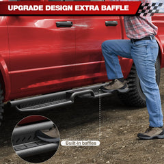 Running Boards Two Raised Step for 2009-2018 Dodge Ram 1500 (Including 2019-2025 Classic), 2010-2025 Ram 2500/3500 Crew Cab POFENZE