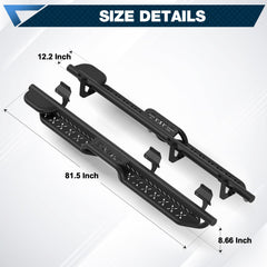 Running Boards Size Details for 2015-2026 Ford F-150 SuperCrew – POFENZE Side Steps Product Dimensions