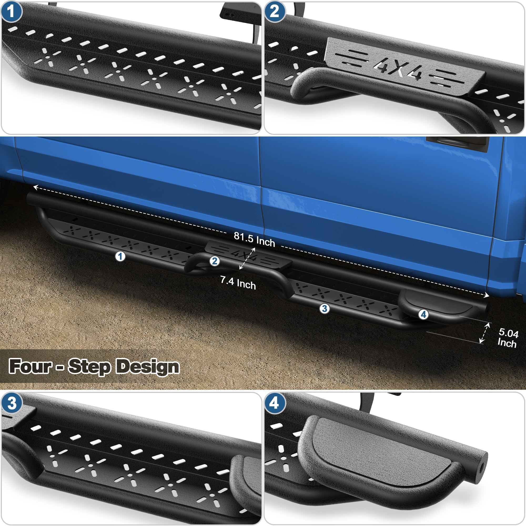 Running Boards for 2015-2026 Ford F-150 SuperCrew & 2017-2026 F-250 F-350 Crew Cab POFENZE 