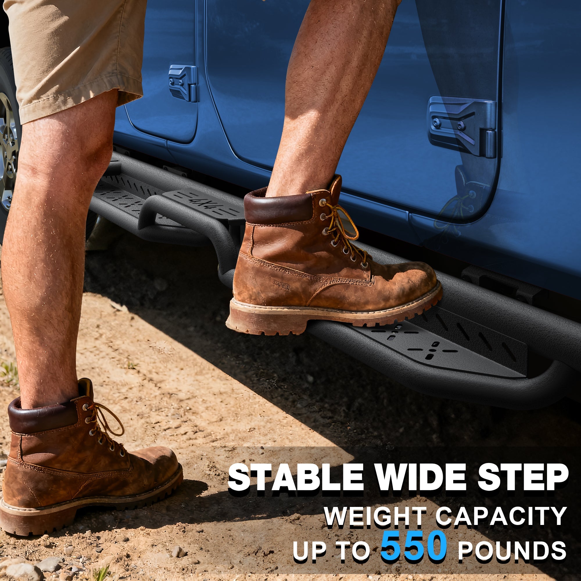Stable Wide Step 550 lbs Weight Capacity – POFENZE Running Boards for 2015-2026 Ford F-150 SuperCrew Crew Cab