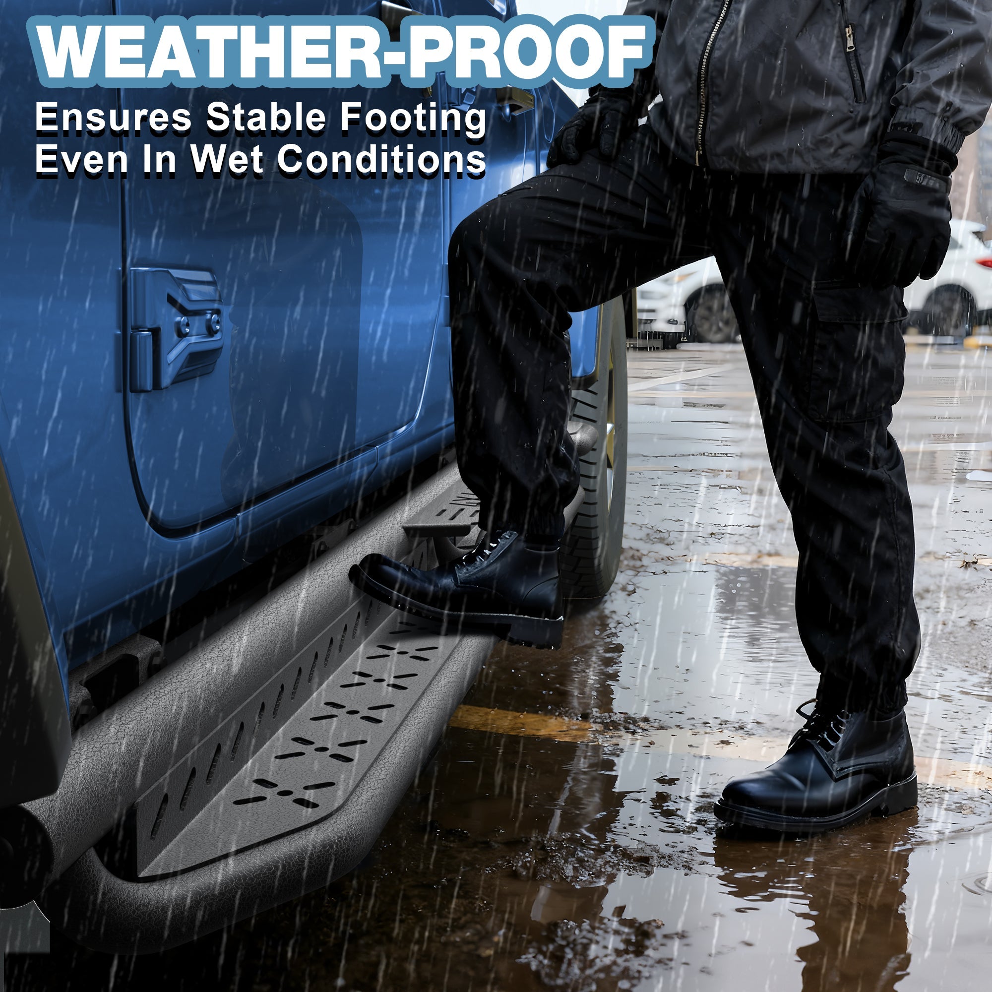 Weather-Proof Running Boards for 2015-2026 Ford F-150 F-250 F-350 – Stable Footing in Wet Conditions | POFENZE