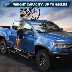 POFENZE Chevy Colorado GMC Canyon Crew Cab black running boards side view, off-road ready