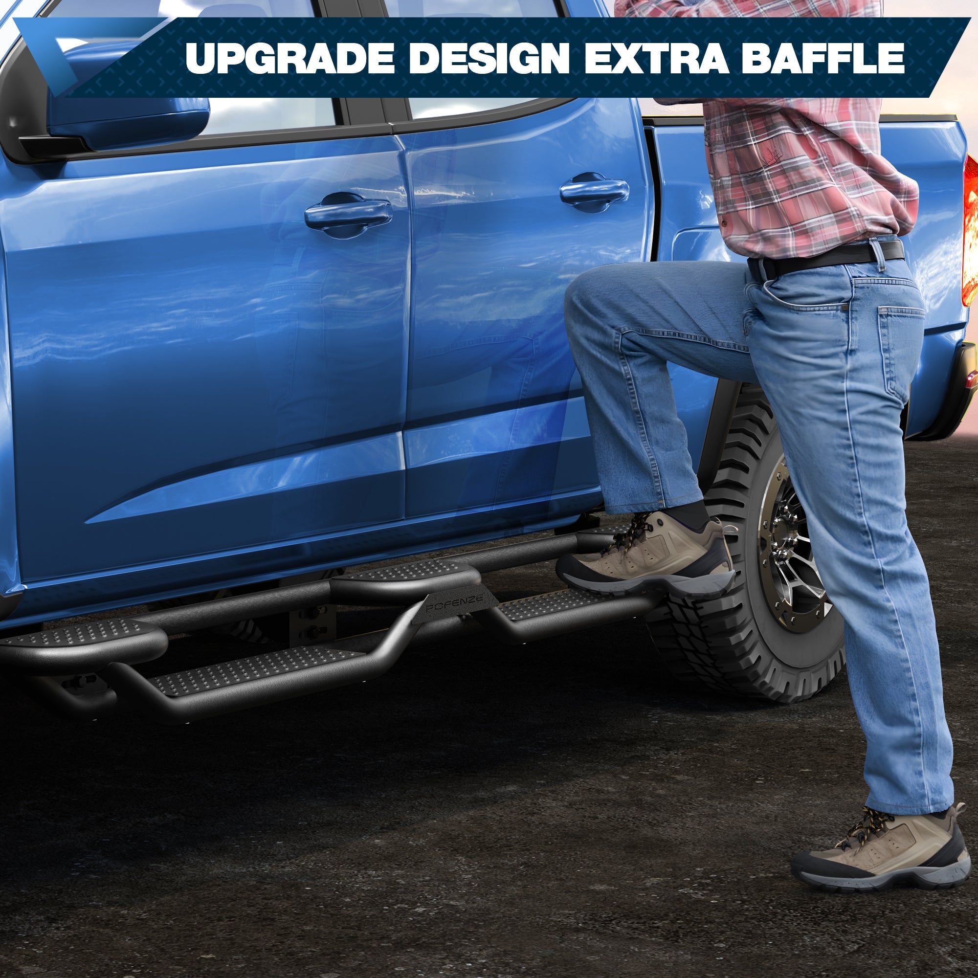 POFENZE side step bars for 2015-2026 Chevy Colorado GMC Canyon, non-slip step surface