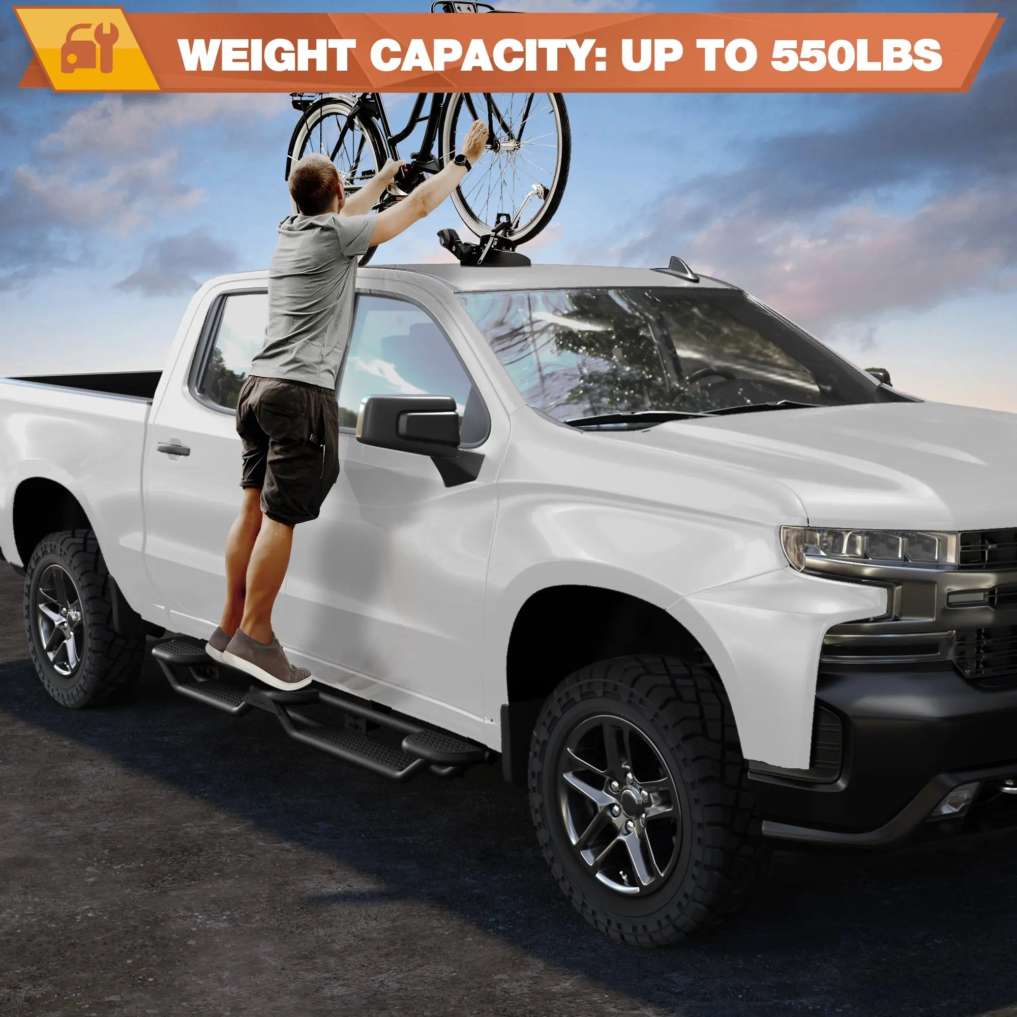 Running Boards for Chevy Silverado & GMC Sierra Crew Cab 2019-2025 - POFENZE