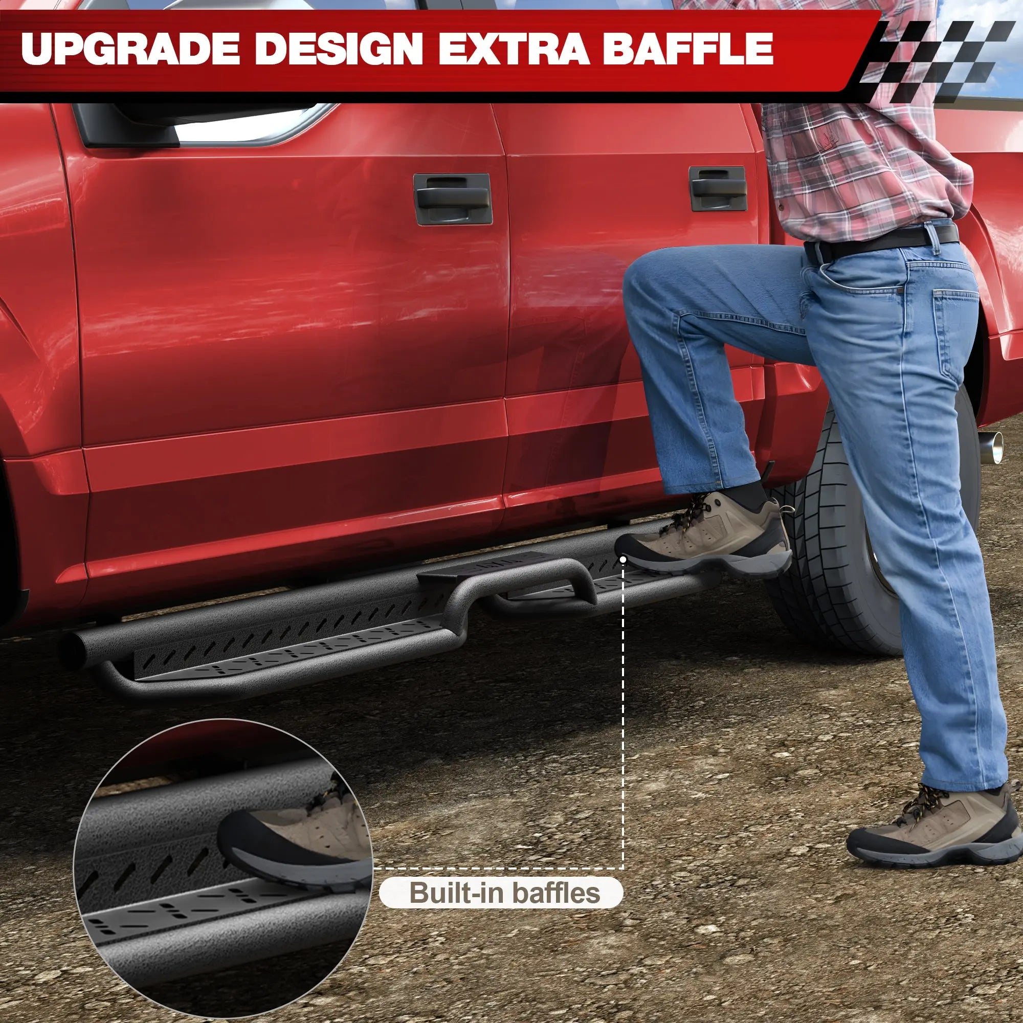 Running Boards for Ford F150 2015-2025 and  Nerf Bars for Trucks F250 F350 2017-2025 4 Doors POFENZE