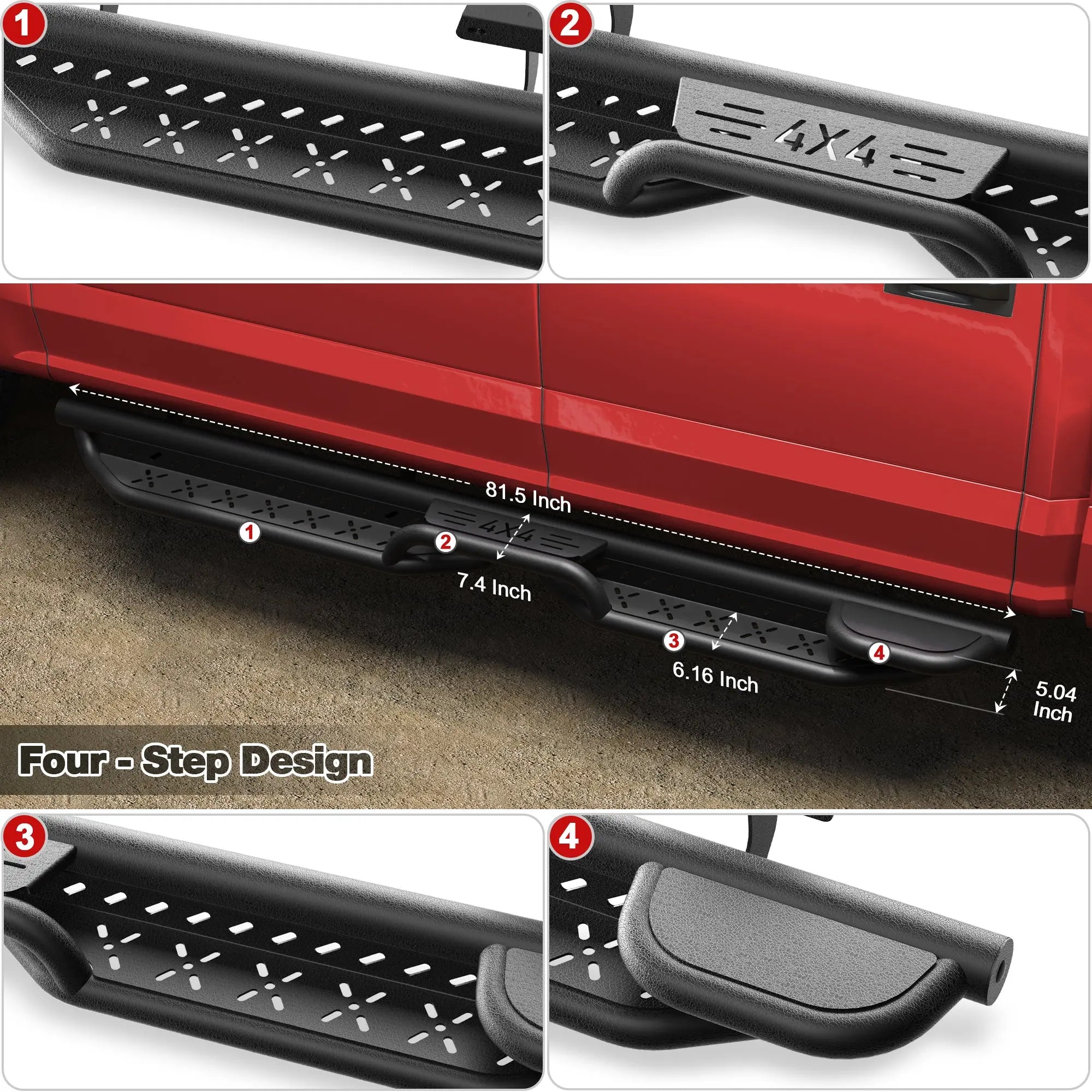 Running Boards for Ford F150 2015-2025 and  Nerf Bars for Trucks F250 F350 2017-2025 4 Doors POFENZE