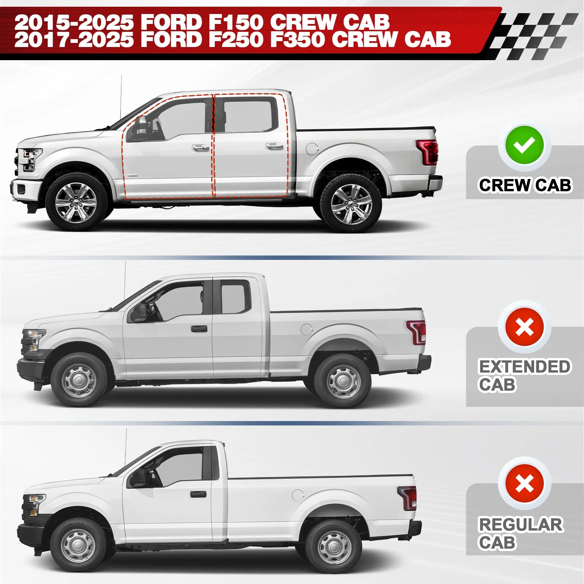 Running Boards for Ford F150 2015-2025 and  Nerf Bars for Trucks F250 F350 2017-2025 4 Doors POFENZE