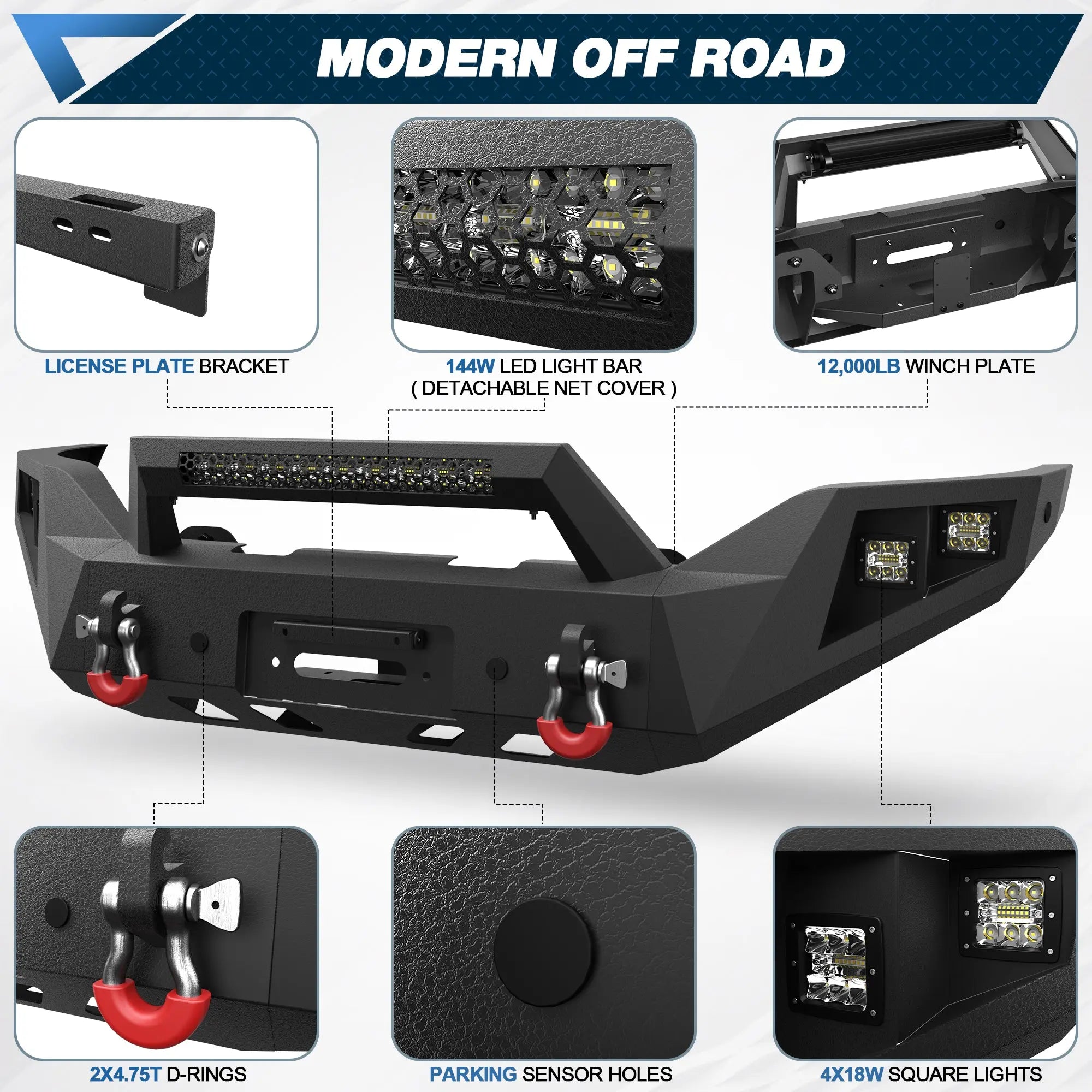 Sierra 1500 Rear Bumper and Front Bumper for GMC Sierra 1500 2016 2017 2018 Pickup Truck - POFENZE