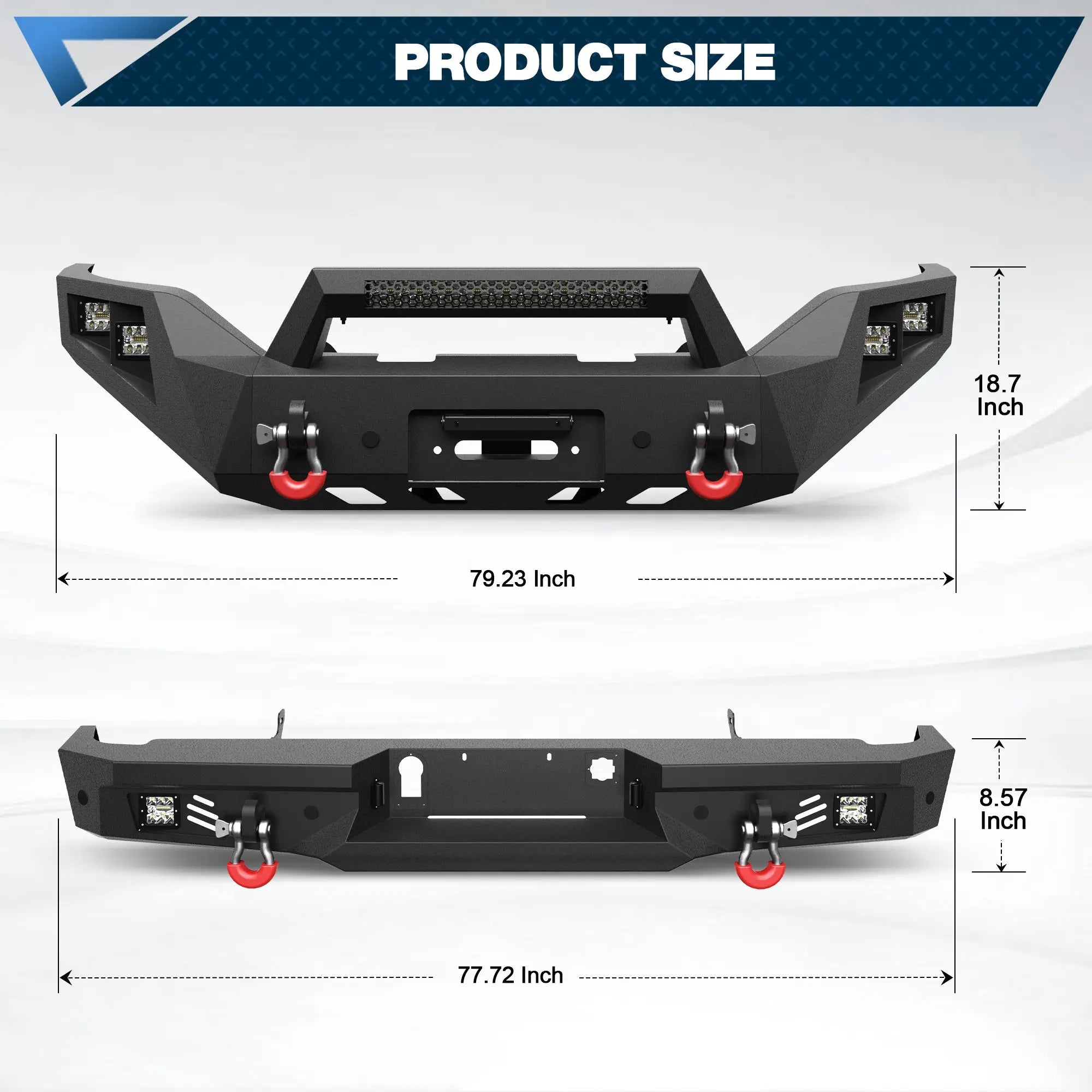Sierra 1500 Rear Bumper and Front Bumper for GMC Sierra 1500 2016 2017 2018 Pickup Truck - POFENZE