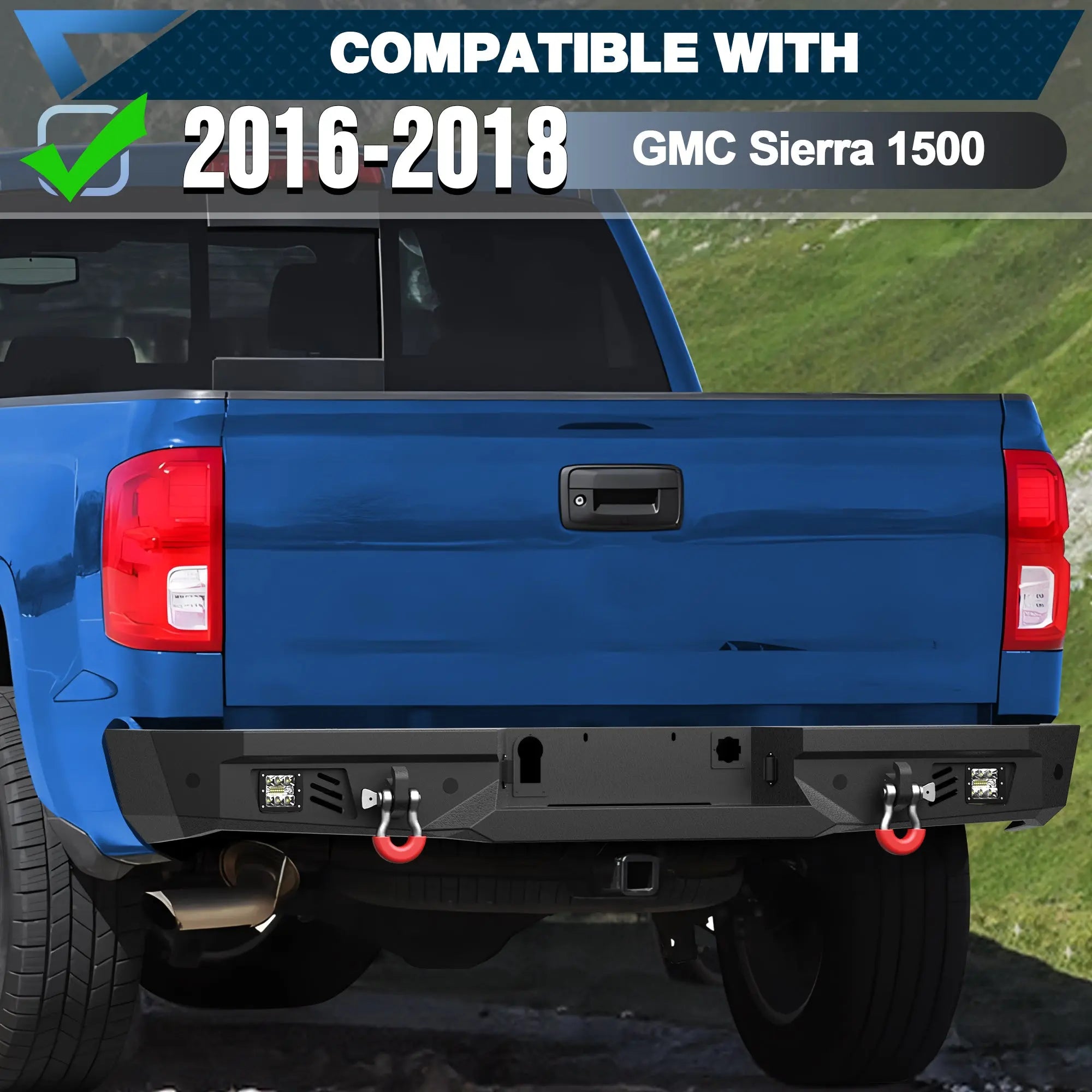 Sierra 1500 Rear Bumper and Front Bumper for GMC Sierra 1500 2016 2017 2018 Pickup Truck - POFENZE
