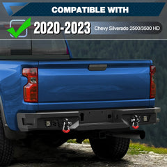 Silverado Bumpers Front and Rear Bumper Combo Full Width Offroad Bumpers for 2020-2023 Chevy Silverado 2500/3500 - POFENZE