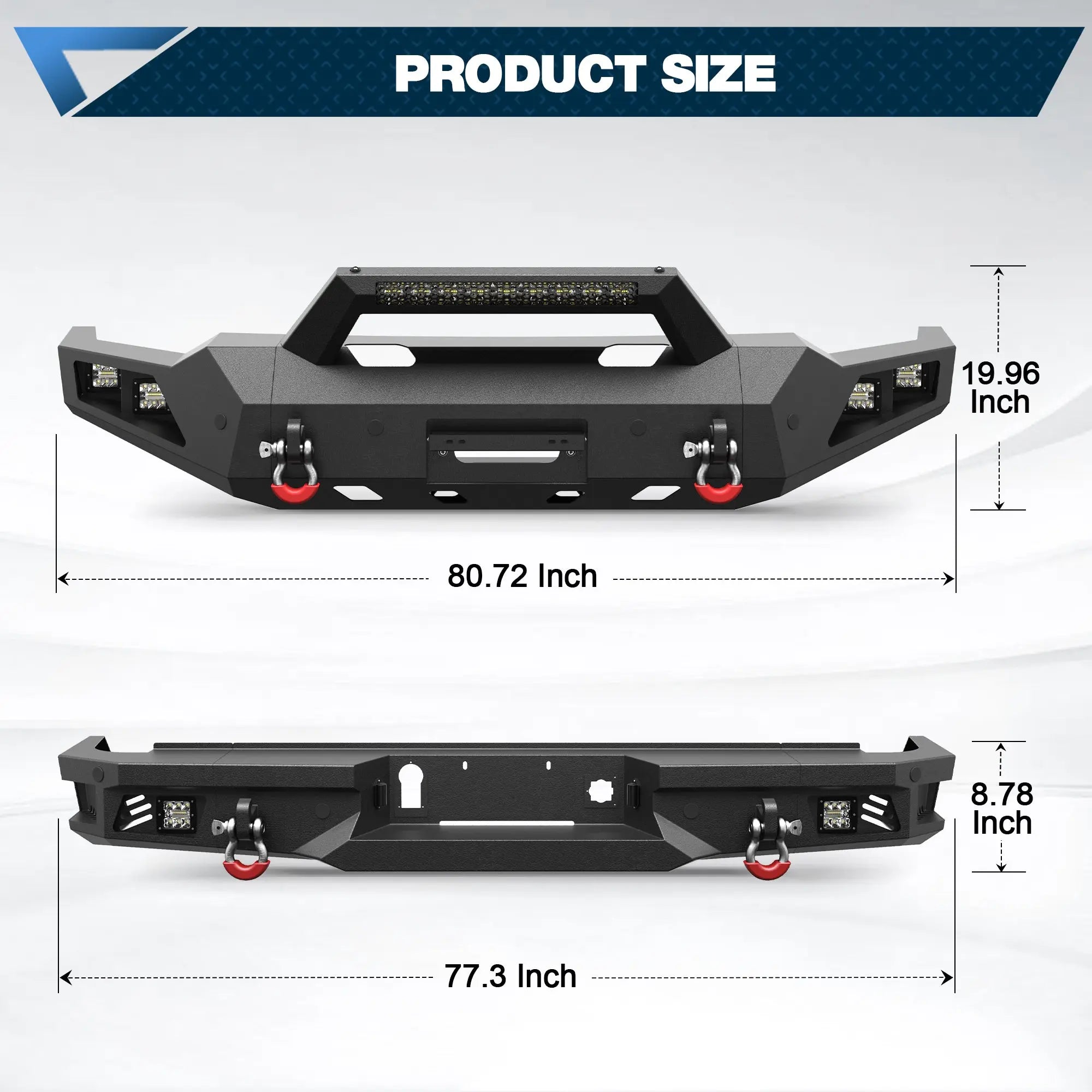 Silverado Bumpers Front and Rear Bumper Combo Full Width Offroad Bumpers for 2020-2023 Chevy Silverado 2500/3500 - POFENZE