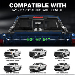 Sport Roll Bar Adjustable Truck Roll Bar 62"–67.51" Universal Fit for Toyota Tundra, Ford F150, Chevy Silverado & RAM POFENZE 