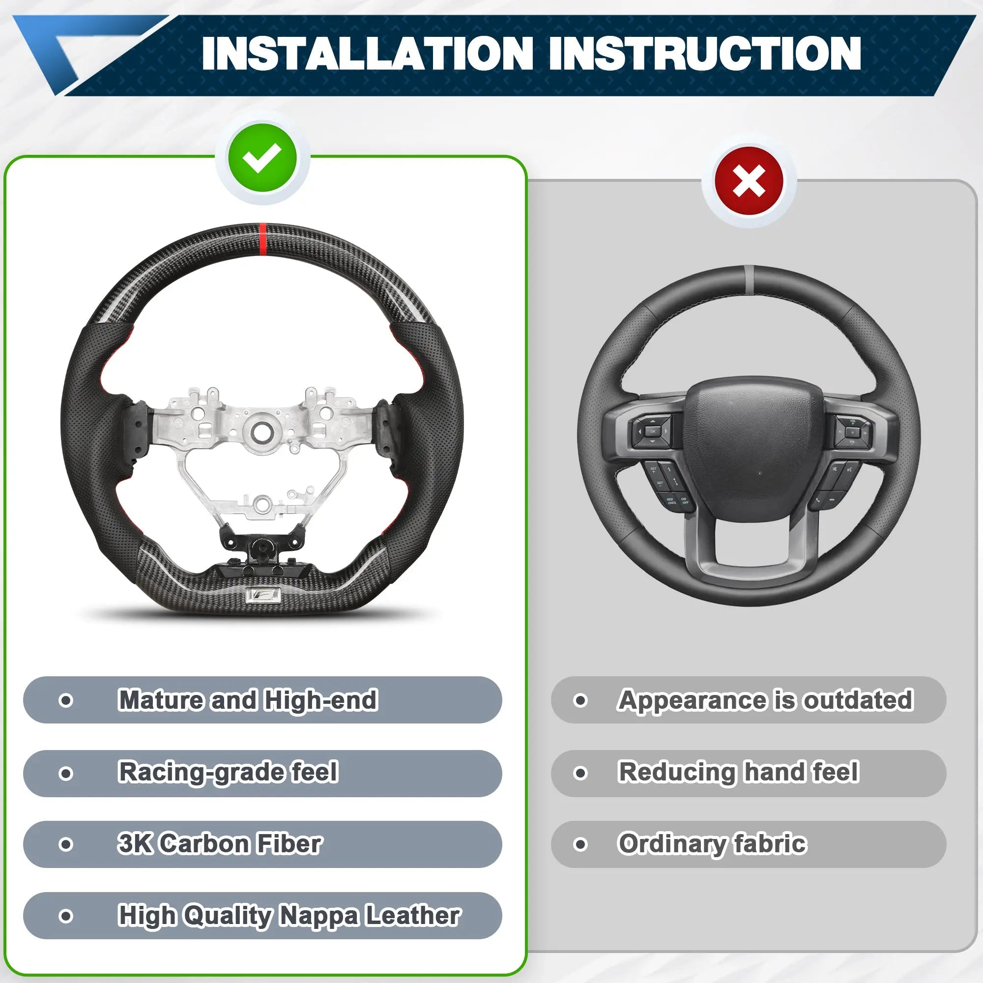 Steering Wheel For Lexus Carbon Fiber Steering Wheel Preforated Leather Grip Fit for Lexus IS/200/250/300 2013-2022 POFENZE
