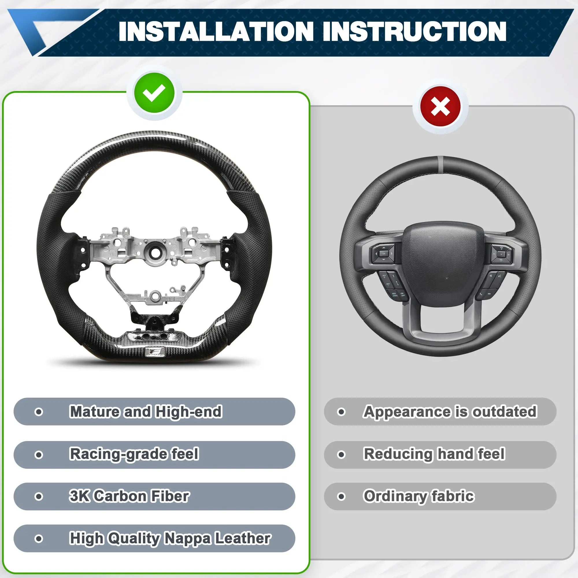 Steering Wheel For Lexus Carbon Fiber Steering Wheel Preforated Leather Grip Fit for Lexus IS/200/250/300 2013-2022 POFENZE