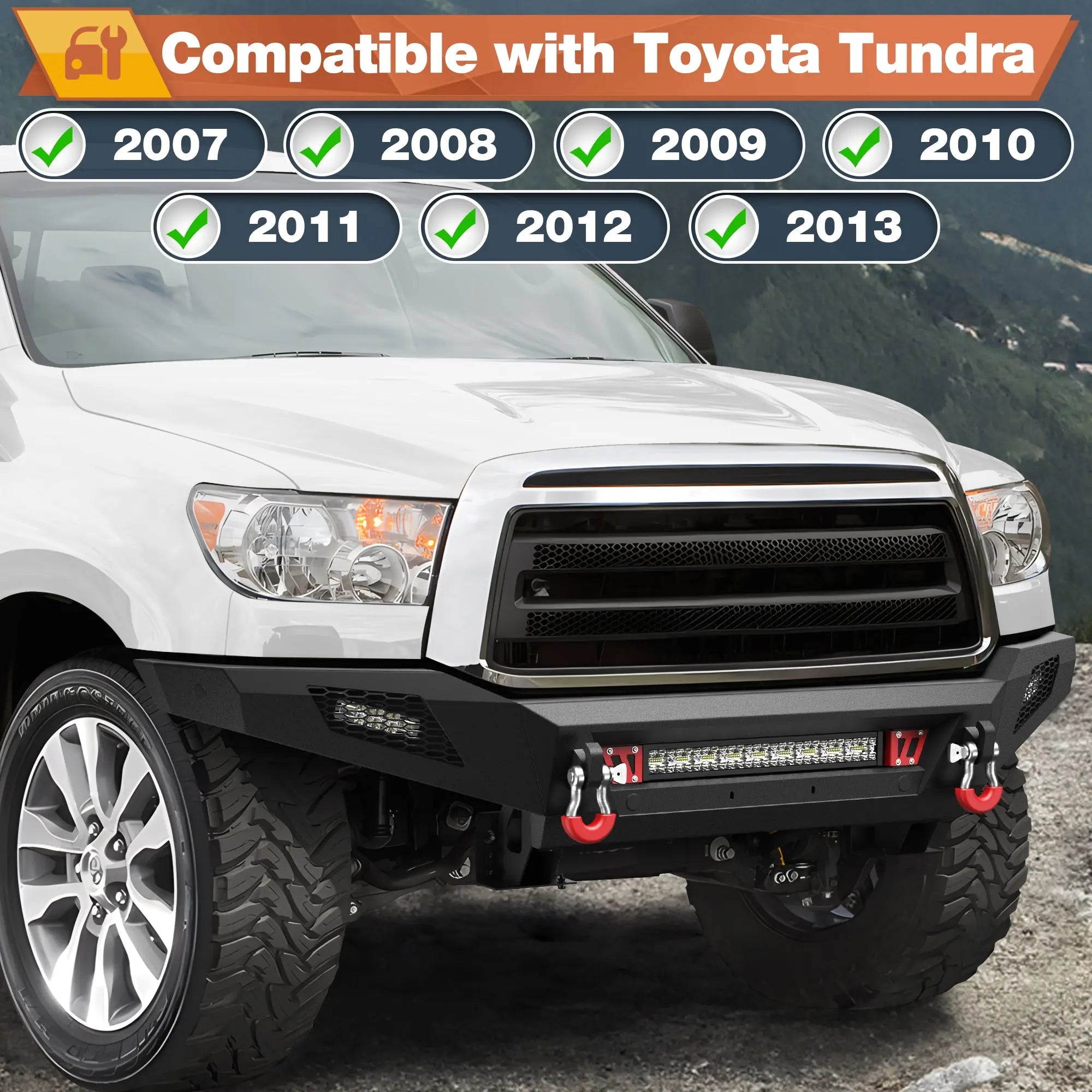 Sturdy Steel Front or Rear Bumper with Led Lights for Toyota Tundra 2007-2013 POFENZE