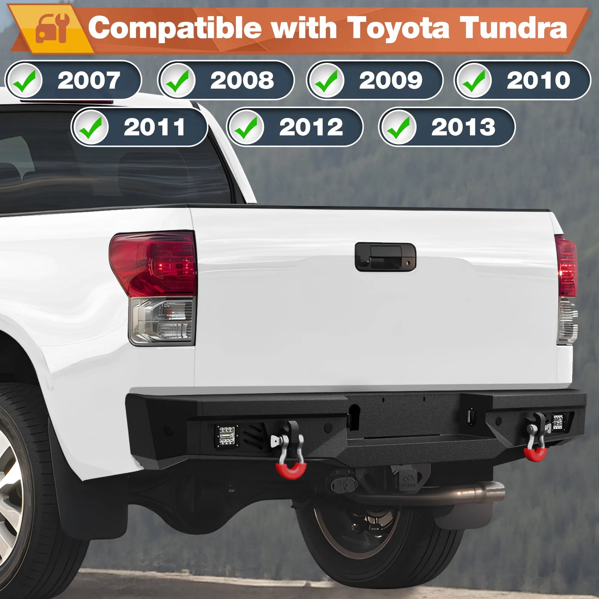 Sturdy Steel Front or Rear Bumper with Led Lights for Toyota Tundra 2007-2013 POFENZE