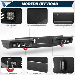 Suburban Accessories For 1992-1993-1994-1995-1996-1997-1998-1999 Chevy Suburban Tahoe & GMC Yukon Bumper Combo Steel Offroad Front and Rear Bumper with Winch Plate and Lights
