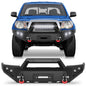 Tacoma Front Bumper Full Width for 2005-2015 Tacoma 2nd Gen Pickup, w/Winch Plate, LED Lights, D-rings and License Plate Bracket POFENZE