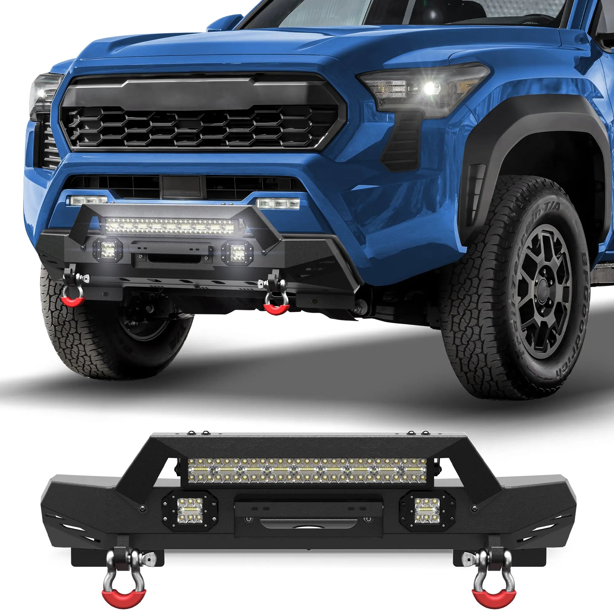 Tacoma Front Bumper for 2024 2025 2026 Toyota Tacoma with Winch Plate and Lights POFENZE 