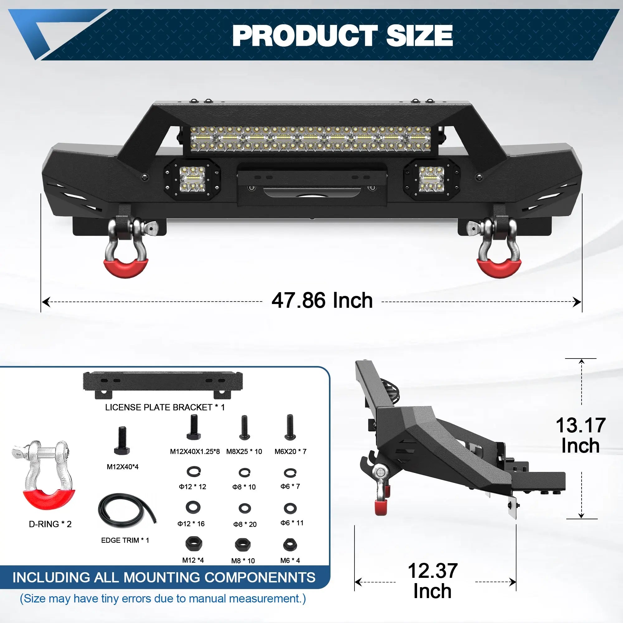 Tacoma Front Bumper for 2024 2025 2026 Toyota Tacoma with Winch Plate and Lights POFENZE 